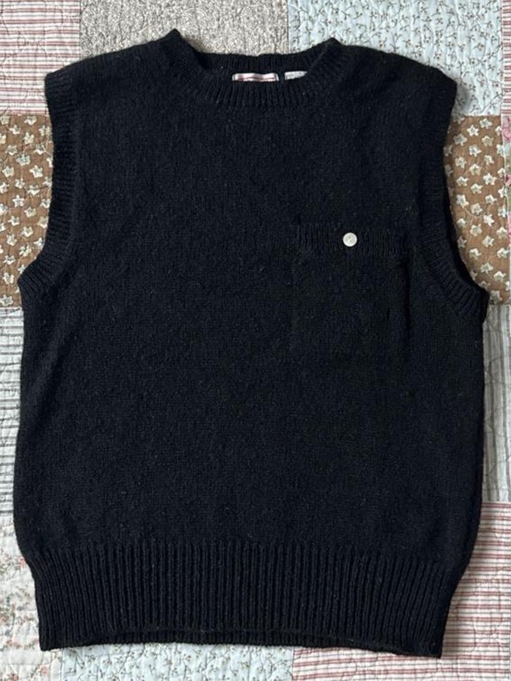 Talbot's vintage 90's 100% pure wool black  high-neck vest